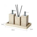 Travèra Beige Travertin Badkamer Accessoires Set