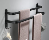 NoirRail Vast Handdoekrek – Mat Zwart Aluminium