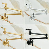 RoyalPour – Luxe Goudkleurige Uitschuifbare Pot Filler Wandkraan