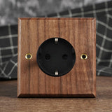 RetroLux Zwart Walnoot 1–4 Gang Wandschakelaar met Messing Toggle