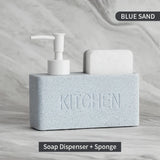 CleanFlow Keuken Zeepdispenser Set – 2-in-1 met Sponshouder
