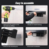 Metalen Keukenwandplank – Zelfklevend & Schroefbaar | Antislip Golfpatroon | Inclusief Montageaccessoires