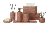 Rubèra Rood Travertin Badkamer Accessoires Set