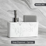 CleanFlow Keuken Zeepdispenser Set – 2-in-1 met Sponshouder