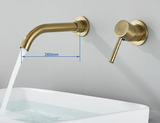 LuxaWall Elite – Inbouw Wastafelkraan in Geborsteld Goud