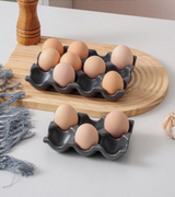 OvoLux Keramische Eierhouder – 6- & 12-Vaks Design Eiertray voor Keuken & Koelkast